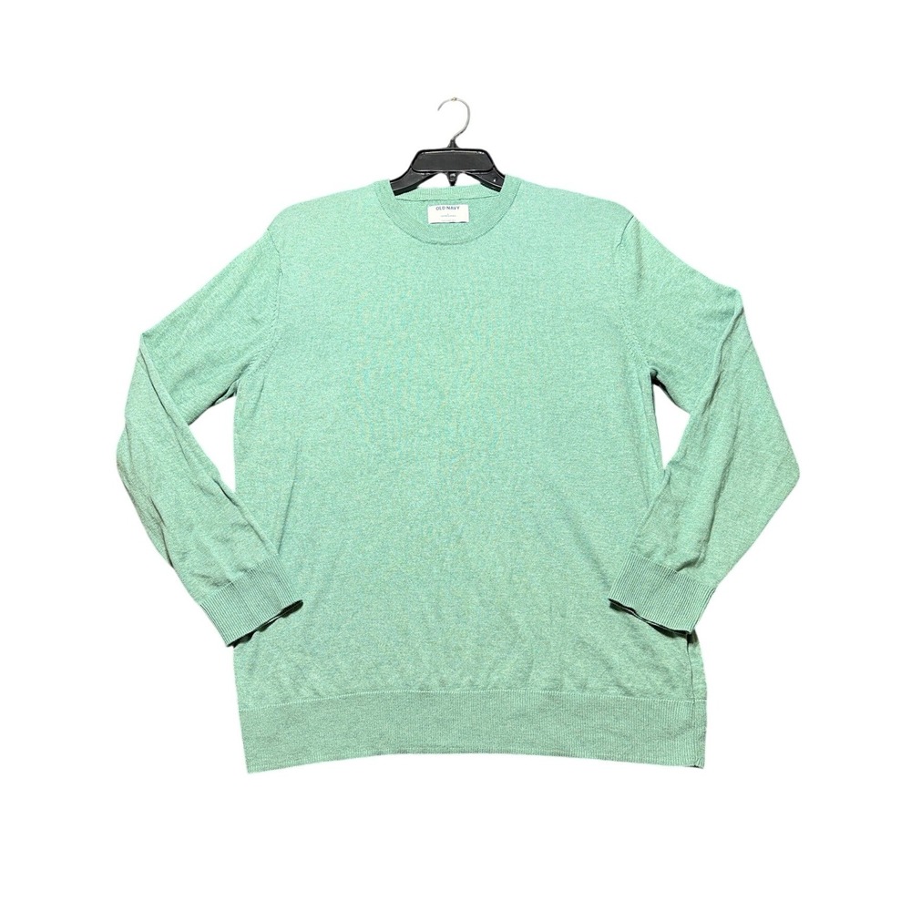 Old Navy Core Crew Sweater Mens L Teal High Tide Lightweight Cotton Blend